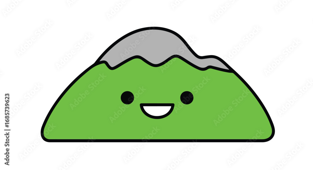 Naklejka premium Cartoon mountain character illustration