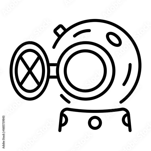 A linear style icon representing escape pod