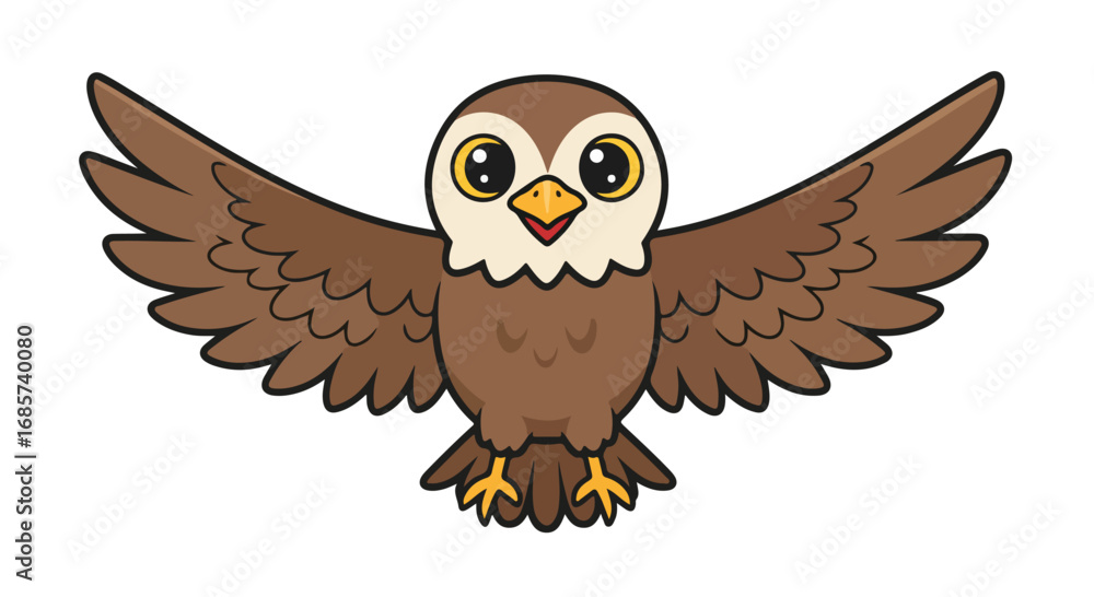 Obraz premium Cartoon owl illustration cute bird graphic design