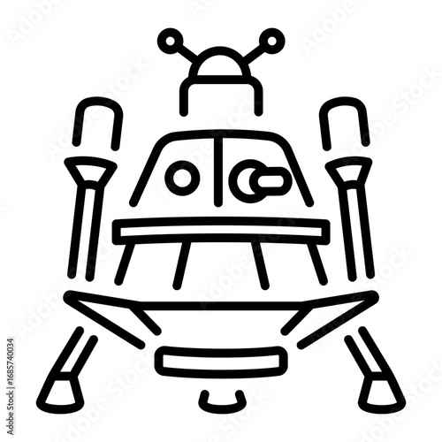 A line style icon showing lunar lander