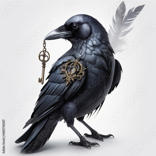 Witch’s Raven with Spellbook | Dark Magical Halloween Artwork, Adobe Illustrator Artwork