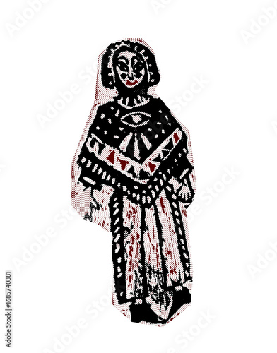 ancient grphagic persin man king magician png collage element