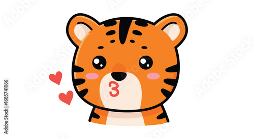 Cartoon tiger face illustration