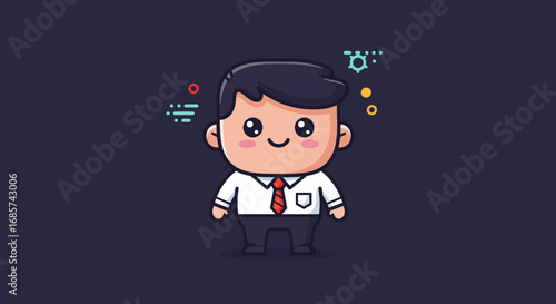 Adorable Cartoon Businessman  Illustration of a Cute Office Worker