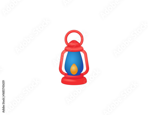 Cartoon vintage lamp with handle. Vector illustration