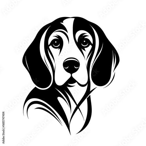 Beagle dog side view vector. Diversity of breeds, pet and friend for human. Vet clinic professional services, grooming salon and dog food decoration. Loyal sheepdog	