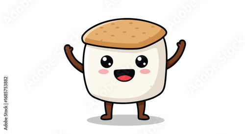 Cute cartoon marshmallow character