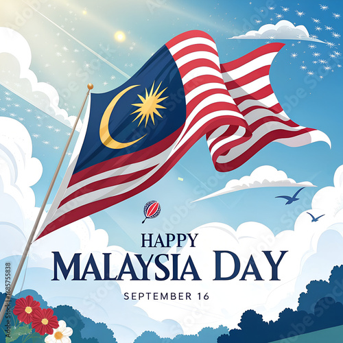 Happy Malaysia Day Background Celebration Design