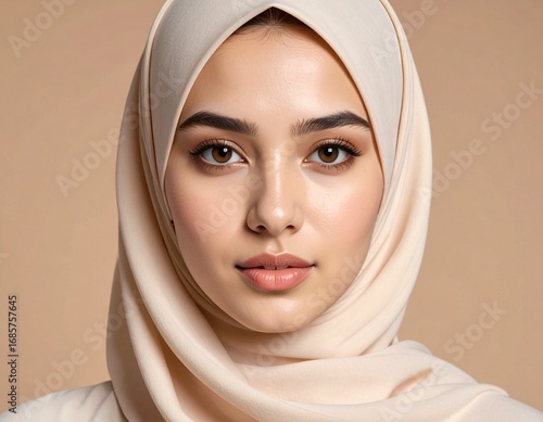 Serene Woman in Hijab - A Portrait of Confidence and Grace.