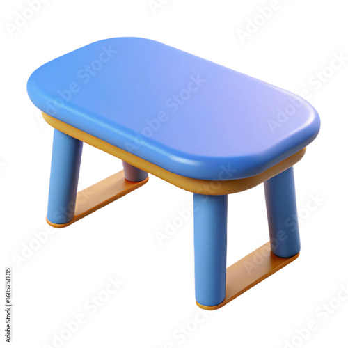 Blue and Orange Childrens Table isolated on a transparent background