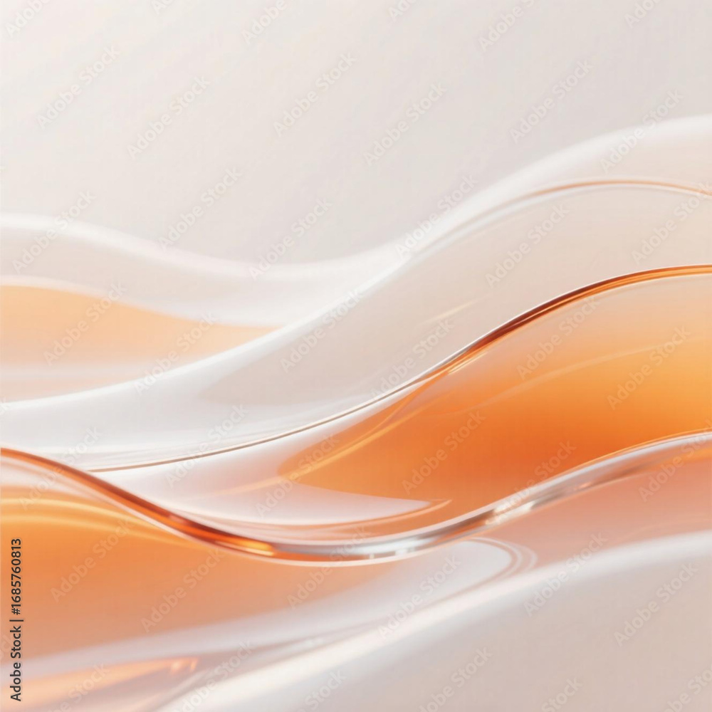 Obraz premium Creamy white and warm orange glass gradient with subtle waves. Bright and airy design perfect for clean, vibrant layouts. The image can be suitable for modern, clean layouts