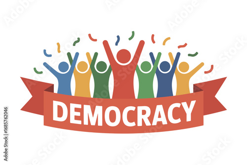 Democracy freedom rights equality vote election government people power banner party