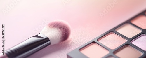 A clean and elegant product shot of cosmetic items with space for text or design.