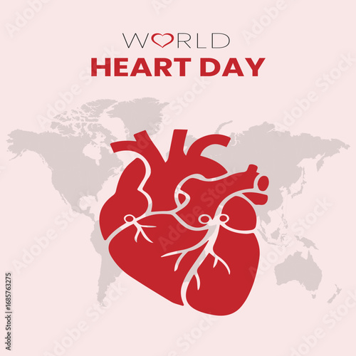 World Heart Day card, poster or banner