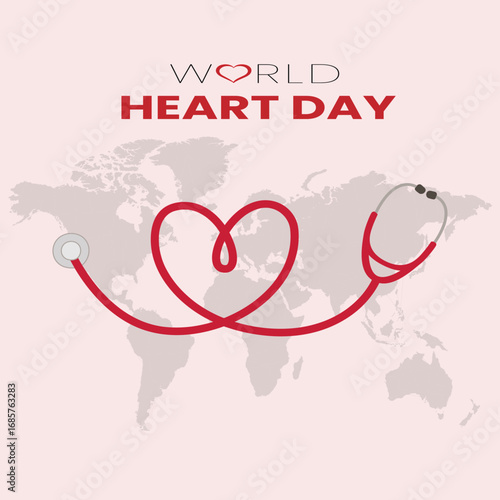 World Heart Day card, poster or banner