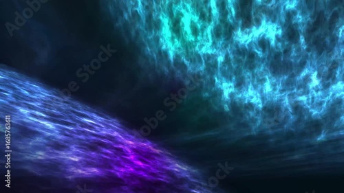 Mesmerizing Digital Aurora of Swirling Cosmic Dust, Depicting a Vibrant Interplay of Sapphire and Amethyst Hues in an Ethereal, Dark Nebula Fantasy Scape