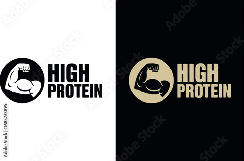 Powerful bicep flex symbolizing strength and fitness, suitable for health and nutrition brands.