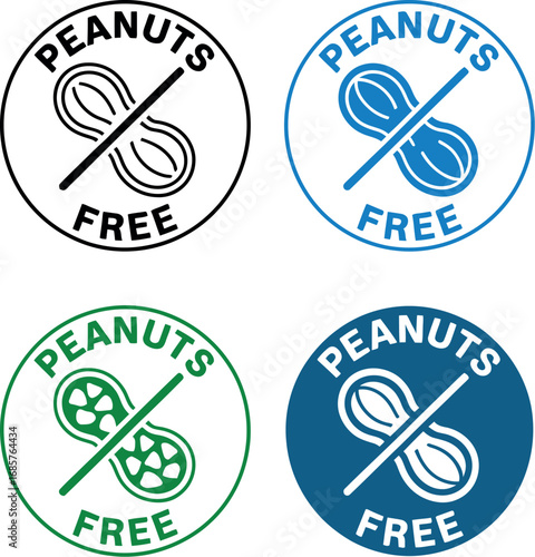 Peanut free allergy warning symbol, clear and simple design for food safety information.