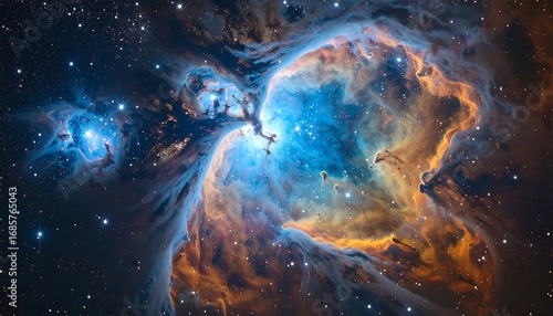 Vast cosmic nebula, swirling colors