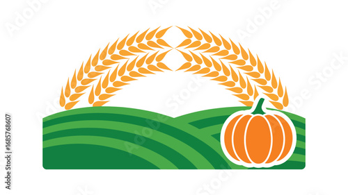 Agriculture farming harvest crops wheat pumpkin fields rural food autumn farm