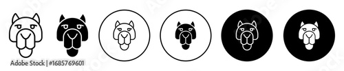 Camel face icon set with animal head symbol in outline and filled styles.