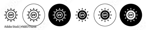 UV icons in black filled and outlined set
