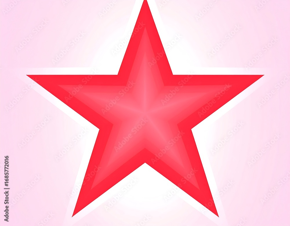 Obraz premium Red star graphic on light pink background