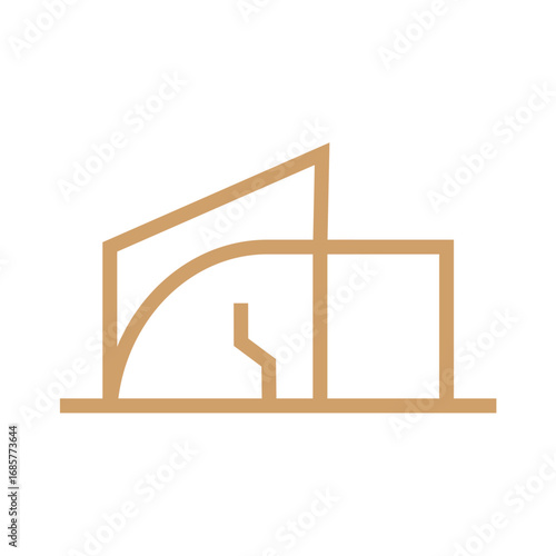 Elegant abstract line art depicting a contemporary architectural building, symbolizing modern real estate development, design, and sophisticated minimalist property concepts