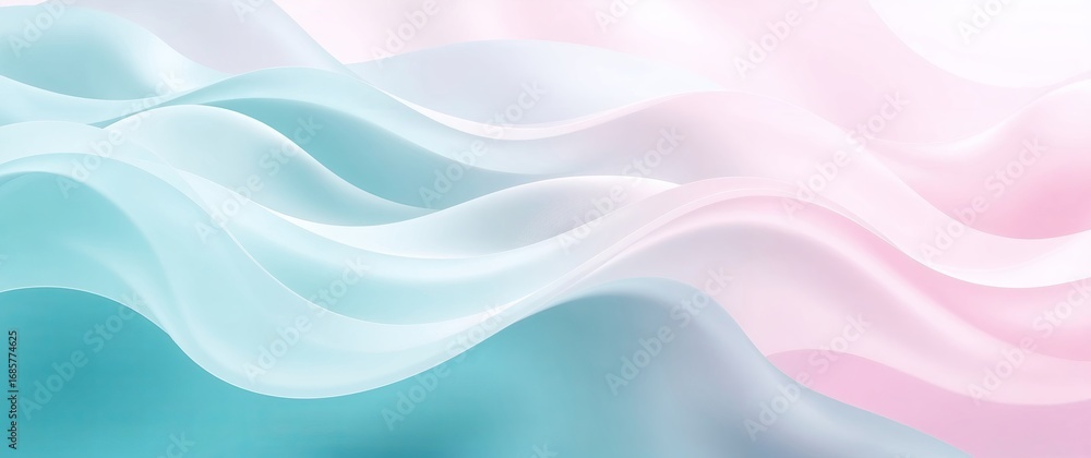 Fototapeta premium Abstract pastel pink and blue wavy background flowing smoothly