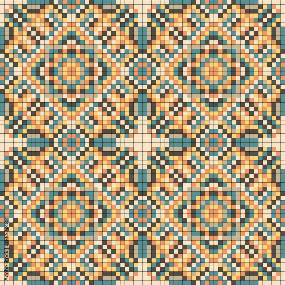 Fototapeta premium Print wallpaper pattern mosaic bright colors background 