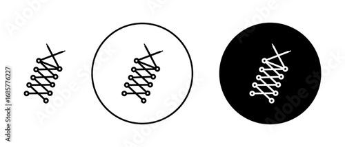 Shoe lace icons set. vector illustration