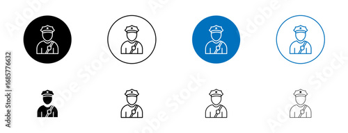 Police icons set. vector illustration