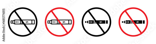 No vaping icons set. vector illustration