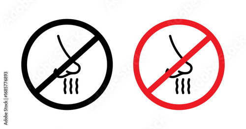 No smell sign set. vector illustration