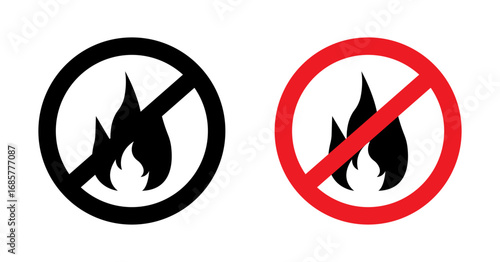 No fire sign set. vector illustration