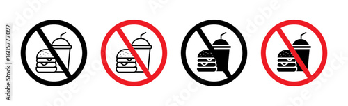 No food allowed sign set. vector illustration