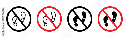 No foot print sign set. vector illustration