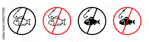 No fishing icons set. vector illustration