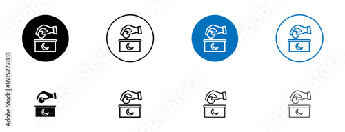 Infaq icons set. vector illustration