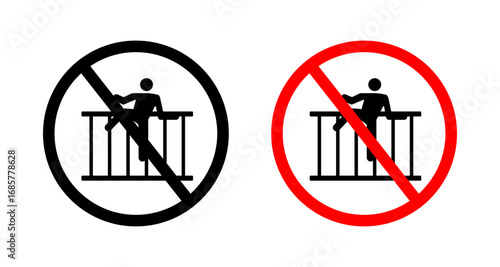 Do not climb sign set. vector illustration