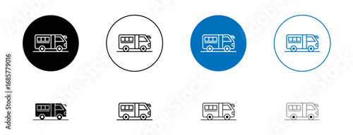 Bus coach icons set. vector illustration