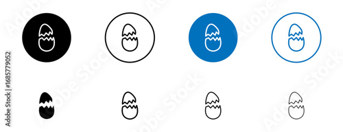 Broken egg icons set. vector illustration