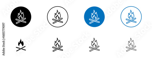 Bonfire icons set. vector illustration
