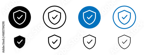 Strengthens immune system icons set in black and blue colors on white background