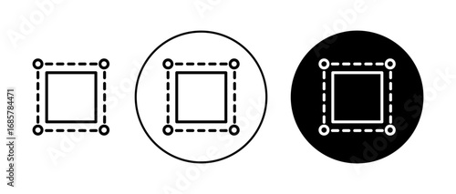 Selection tool icons set in black and blue colors on white background