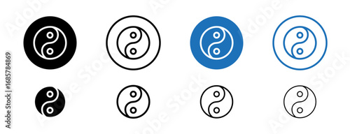 Overall wellness icons set in black and blue colors on white background