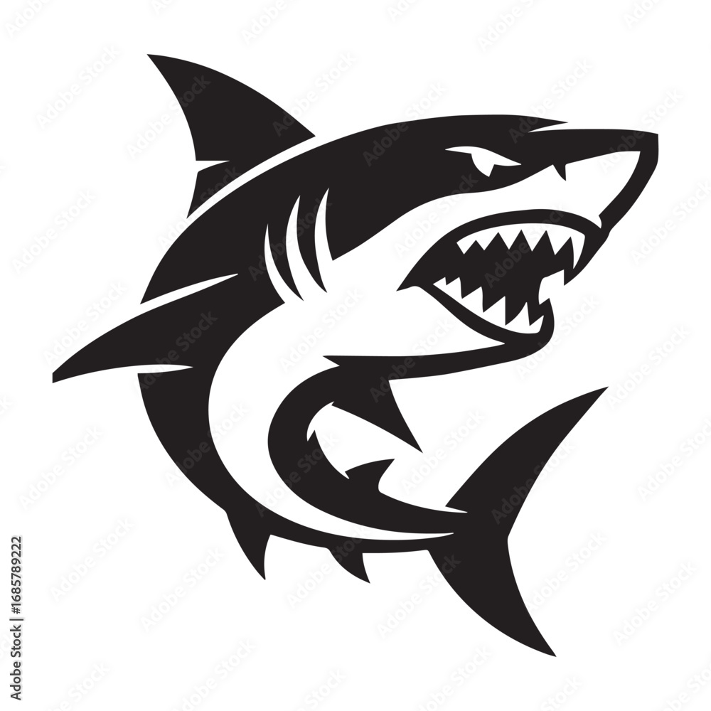 Fototapeta premium Fierce shark aggressive predator marine life ocean