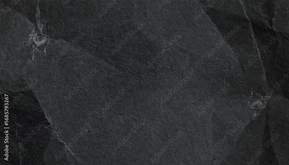 Fototapeta premium Deep black stone slab displays intricate, natural patterns.