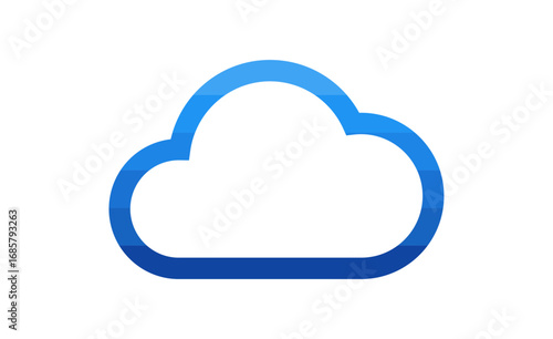 Blue cloud technology icon