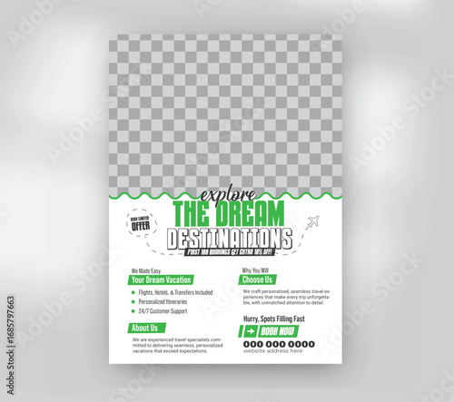 Boat Adventure Travel Flyer Template Ocean Tour & Tropical Vacation Brochure
